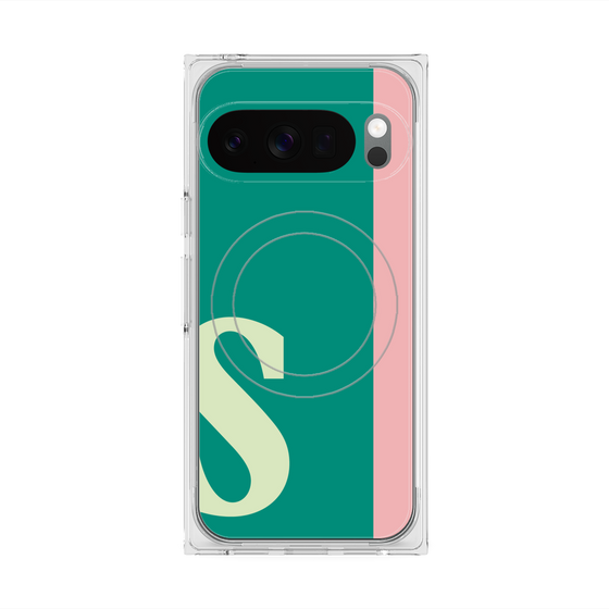 プレミアムスクエアケース with Pixelsnap［ オリジナル - initial color line - S green ］