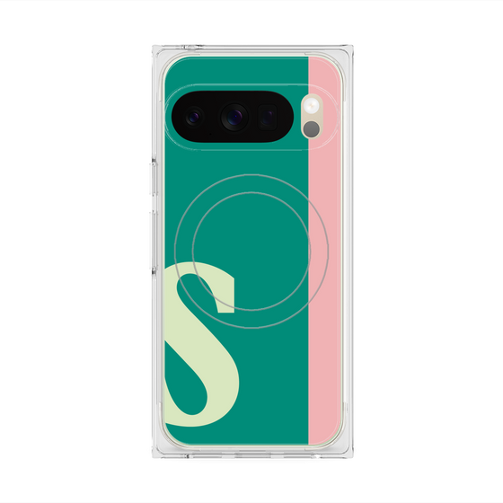 プレミアムスクエアケース with Pixelsnap［ オリジナル - initial color line - S green ］