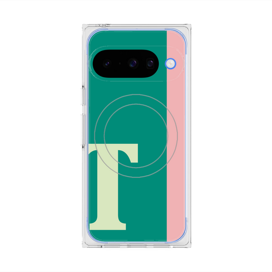 プレミアムスクエアケース with Pixelsnap［ オリジナル - initial color line - T green ］