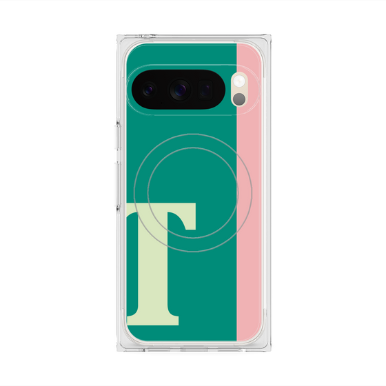 プレミアムスクエアケース with Pixelsnap［ オリジナル - initial color line - T green ］