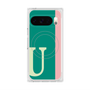 プレミアムスクエアケース with Pixelsnap［ オリジナル - initial color line - U green ］