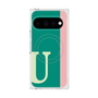 プレミアムスクエアケース with Pixelsnap［ オリジナル - initial color line - U green ］