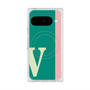 プレミアムスクエアケース with Pixelsnap［ オリジナル - initial color line - V green ］