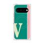 プレミアムスクエアケース with Pixelsnap［ オリジナル - initial color line - V green ］
