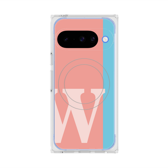 プレミアムスクエアケース with Pixelsnap［ オリジナル - initial color line - W pink ］