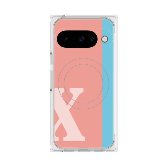 プレミアムスクエアケース with Pixelsnap［ オリジナル - initial color line - X pink ］