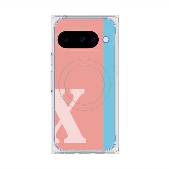 プレミアムスクエアケース with Pixelsnap［ オリジナル - initial color line - X pink ］
