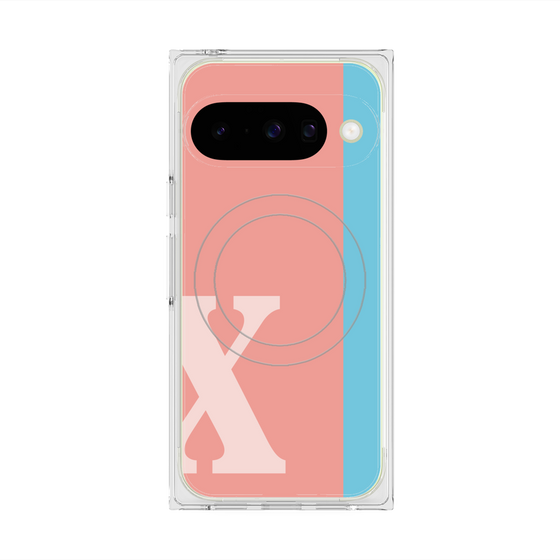 プレミアムスクエアケース with Pixelsnap［ オリジナル - initial color line - X pink ］