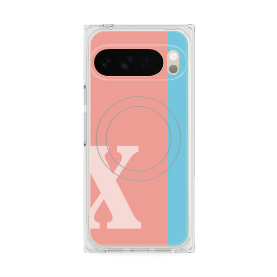 プレミアムスクエアケース with Pixelsnap［ オリジナル - initial color line - X pink ］