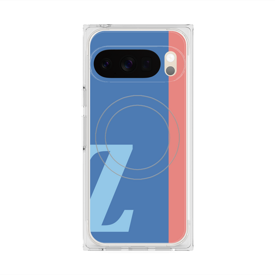 プレミアムスクエアケース with Pixelsnap［ オリジナル - initial color line - Z blue ］