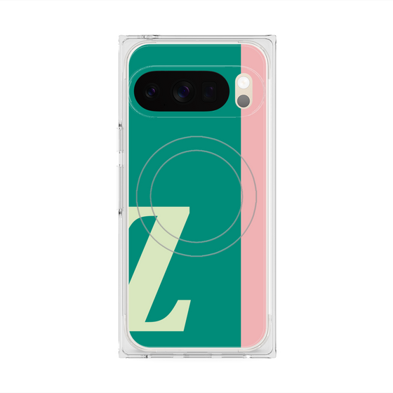 プレミアムスクエアケース with Pixelsnap［ オリジナル - initial color line - Z green ］