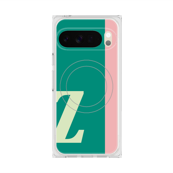 プレミアムスクエアケース with Pixelsnap［ オリジナル - initial color line - Z green ］