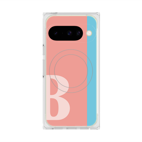 プレミアムスクエアケース with Pixelsnap［ オリジナル - initial color line - B pink ］