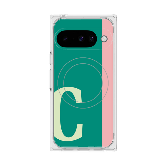 プレミアムスクエアケース with Pixelsnap［ オリジナル - initial color line - C green ］