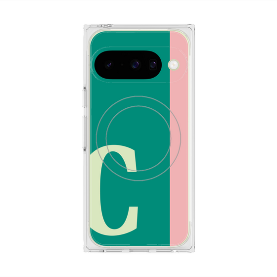プレミアムスクエアケース with Pixelsnap［ オリジナル - initial color line - C green ］