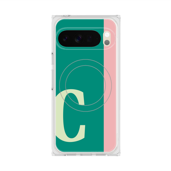 プレミアムスクエアケース with Pixelsnap［ オリジナル - initial color line - C green ］