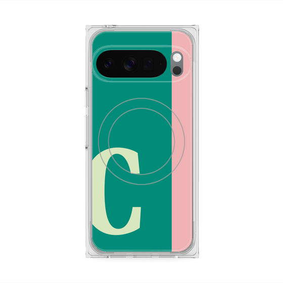 プレミアムスクエアケース with Pixelsnap［ オリジナル - initial color line - C green ］