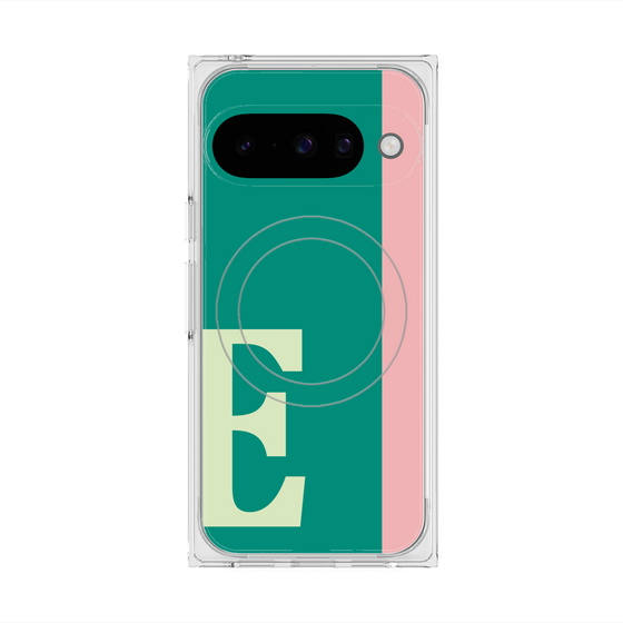 プレミアムスクエアケース with Pixelsnap［ オリジナル - initial color line - E green ］
