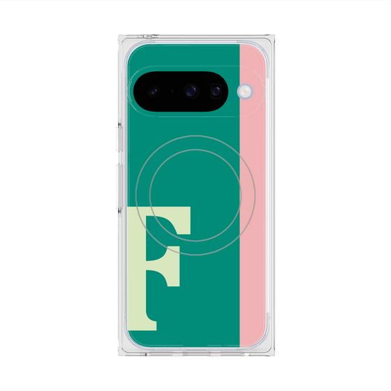 プレミアムスクエアケース with Pixelsnap［ オリジナル - initial color line - F green ］