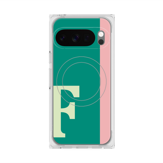 プレミアムスクエアケース with Pixelsnap［ オリジナル - initial color line - F green ］