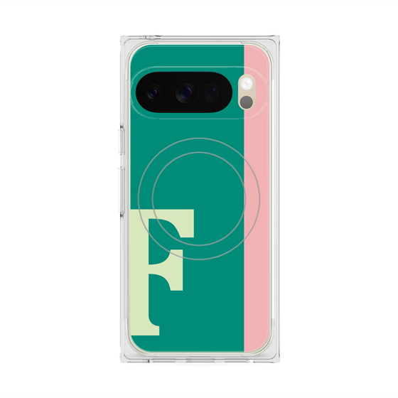 プレミアムスクエアケース with Pixelsnap［ オリジナル - initial color line - F green ］