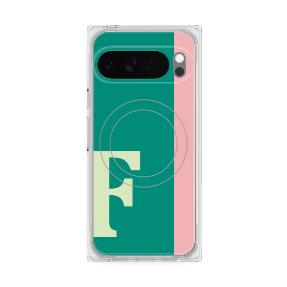 プレミアムスクエアケース with Pixelsnap［ オリジナル - initial color line - F green ］