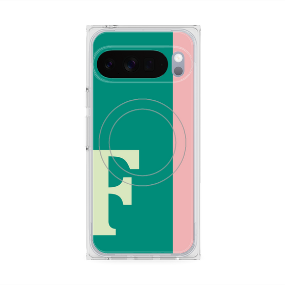 プレミアムスクエアケース with Pixelsnap［ オリジナル - initial color line - F green ］