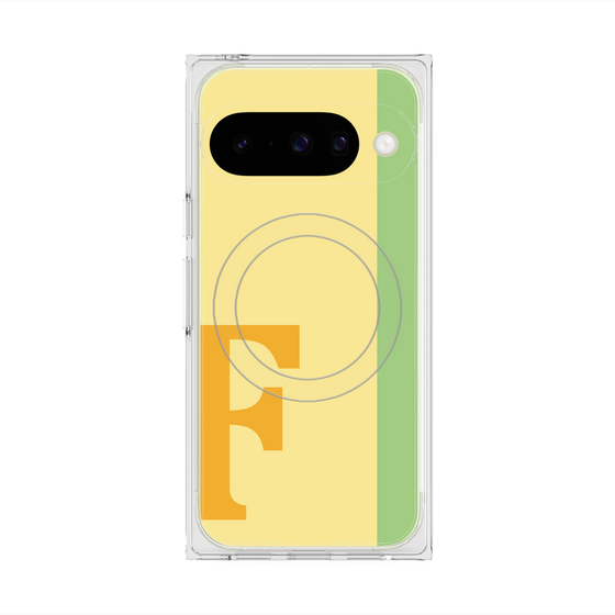 プレミアムスクエアケース with Pixelsnap［ オリジナル - initial color line - F yellow ］