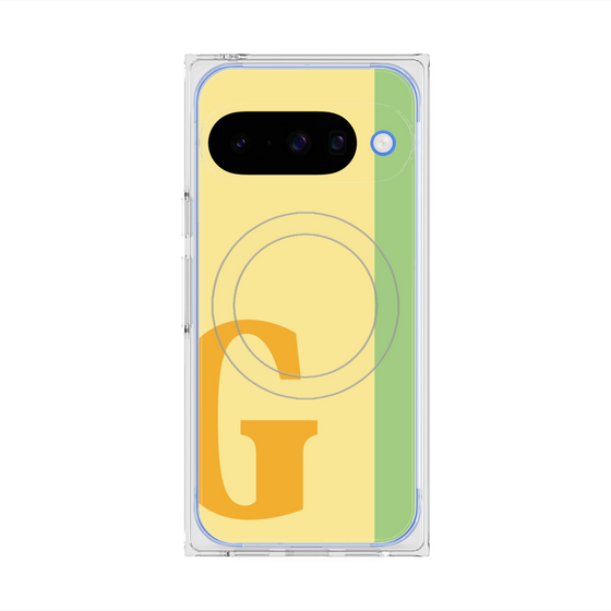 プレミアムスクエアケース with Pixelsnap［ オリジナル - initial color line - G yellow ］