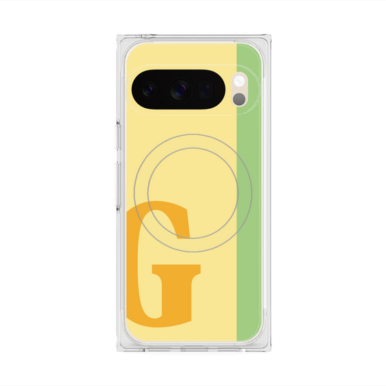 プレミアムスクエアケース with Pixelsnap［ オリジナル - initial color line - G yellow ］