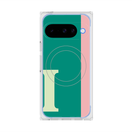 プレミアムスクエアケース with Pixelsnap［ オリジナル - initial color line - I green ］