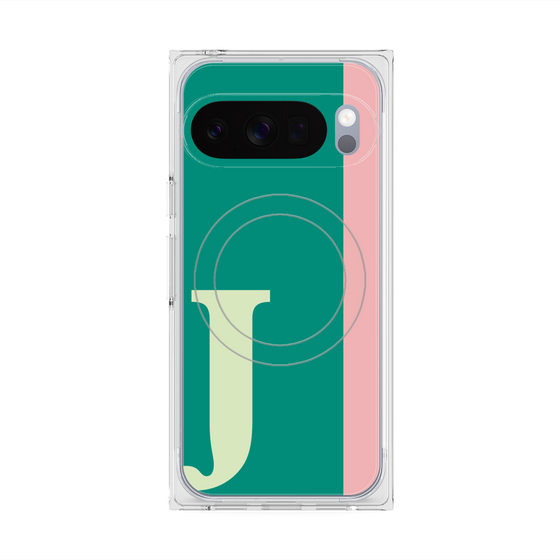 プレミアムスクエアケース with Pixelsnap［ オリジナル - initial color line - J green ］