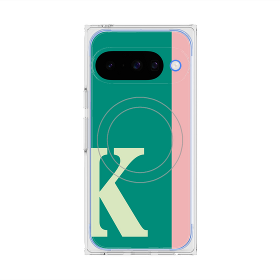 プレミアムスクエアケース with Pixelsnap［ オリジナル - initial color line - K green ］