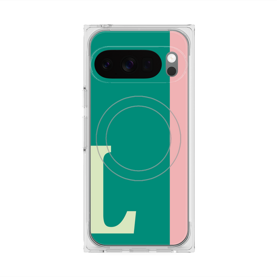 プレミアムスクエアケース with Pixelsnap［ オリジナル - initial color line - L green ］