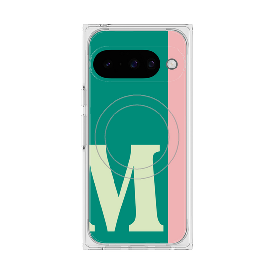 プレミアムスクエアケース with Pixelsnap［ オリジナル - initial color line - M green ］