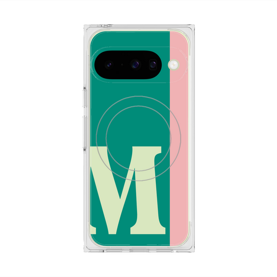 プレミアムスクエアケース with Pixelsnap［ オリジナル - initial color line - M green ］