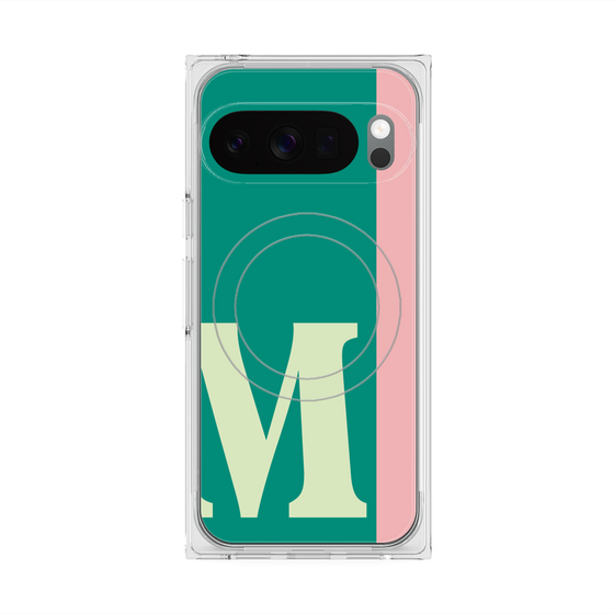 プレミアムスクエアケース with Pixelsnap［ オリジナル - initial color line - M green ］