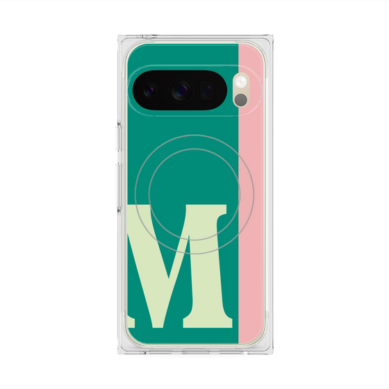 プレミアムスクエアケース with Pixelsnap［ オリジナル - initial color line - M green ］