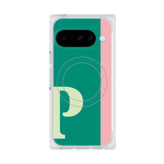 プレミアムスクエアケース with Pixelsnap［ オリジナル - initial color line - P green ］