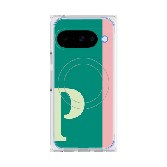 プレミアムスクエアケース with Pixelsnap［ オリジナル - initial color line - P green ］