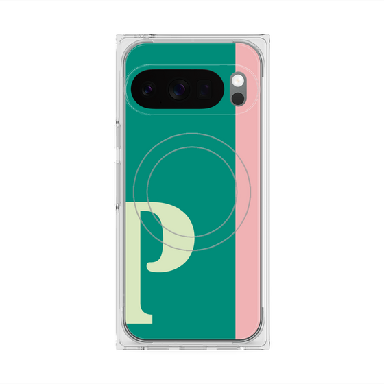 プレミアムスクエアケース with Pixelsnap［ オリジナル - initial color line - P green ］