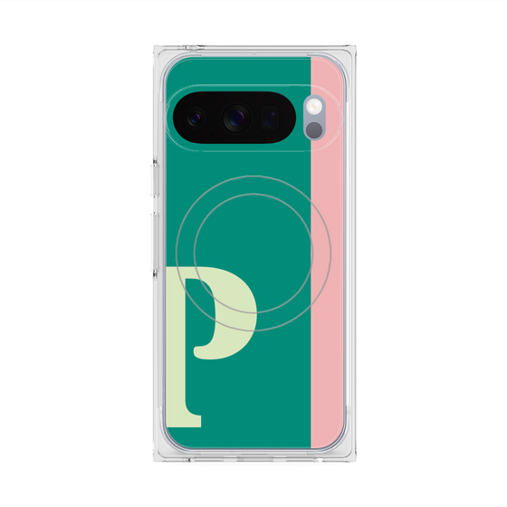 プレミアムスクエアケース with Pixelsnap［ オリジナル - initial color line - P green ］