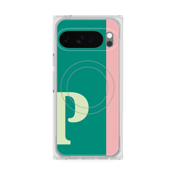 プレミアムスクエアケース with Pixelsnap［ オリジナル - initial color line - P green ］