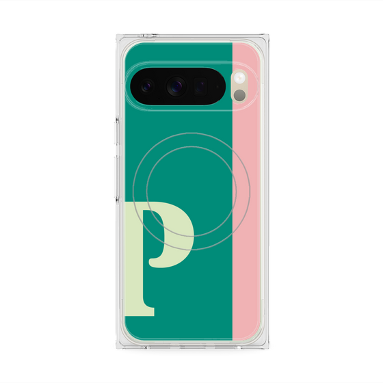 プレミアムスクエアケース with Pixelsnap［ オリジナル - initial color line - P green ］