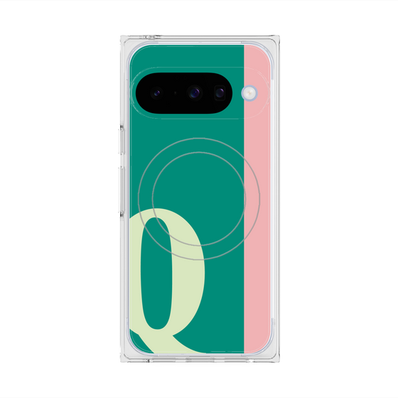プレミアムスクエアケース with Pixelsnap［ オリジナル - initial color line - Q green ］