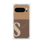 プレミアムスクエアケース with Pixelsnap［ オリジナル - initial two tone - S brown ］
