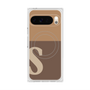 プレミアムスクエアケース with Pixelsnap［ オリジナル - initial two tone - S brown ］