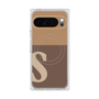 プレミアムスクエアケース with Pixelsnap［ オリジナル - initial two tone - S brown ］