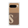 プレミアムスクエアケース with Pixelsnap［ オリジナル - initial two tone - S brown ］