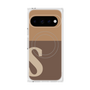 プレミアムスクエアケース with Pixelsnap［ オリジナル - initial two tone - S brown ］